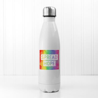 Spread Hope Rainbow (Quadrat) – Mouthy Wasserflasche