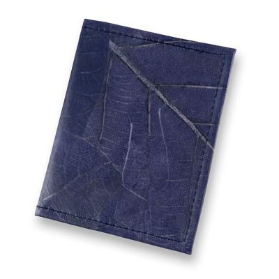 Funda para Pasaporte en Piel Leaf - Azul Marino