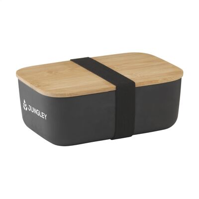 Schwarze Lunchbox aus recyceltem Bambus