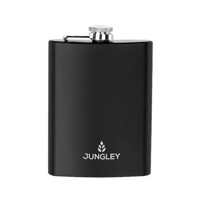 Petaca Jungley de acero inoxidable de 8 oz - Negro