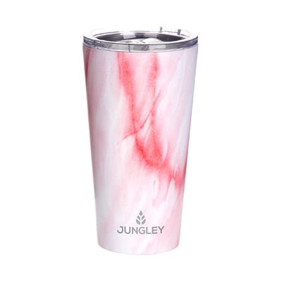 Bicchiere coibentato Jungley in acciaio inossidabile - Marmo rosa