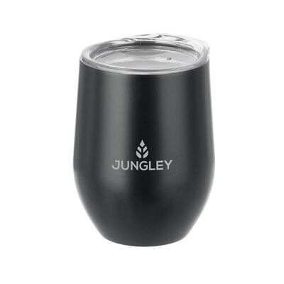 Bicchiere isolante per vino senza stelo opaco Jungley - Nero
