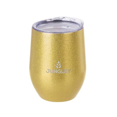 Jungley Glitter Stemless Wine Insulated Tumbler - Gold