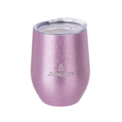 Bicchiere isolato per vino Jungley Glitter senza stelo - rosa