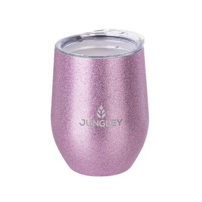 Jungley Glitter Stemless Wine Insulated Tumbler - Pink