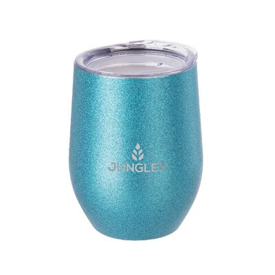 Bicchiere isolato per vino Jungley Glitter senza stelo - Blu