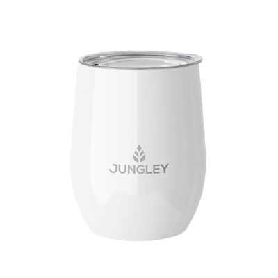 Gobelet isotherme à vin sans pied brillant de Jungley - Blanc