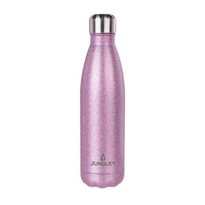 Bouteille d'Eau Isotherme Jungley Glitter - Rose