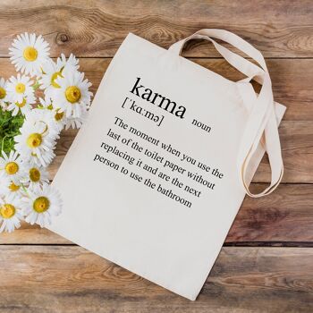 Sac fourre-tout amusant - Définition du karma - Sac en toile 100 % coton 4