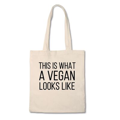 Ecco come appare un vegano: borsa in tela di cotone 100%.