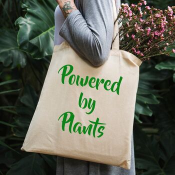 Tote Bag - Powered by Plants - Sac en toile 100% coton 2