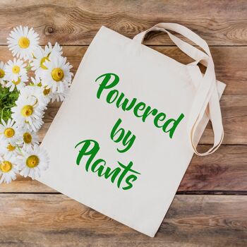 Tote Bag - Powered by Plants - Sac en toile 100% coton 3