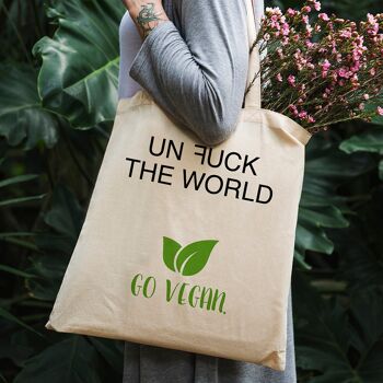 Sac fourre-tout inspirant - Unfuck the World - Sac en toile 100% coton 2