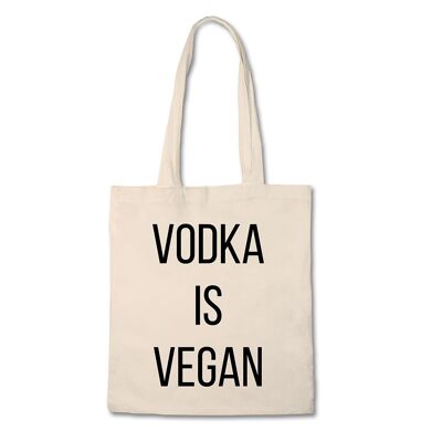 Lustige Einkaufstasche - Wodka ist Vegan - 100 % Baumwoll-Canvas-Tasche