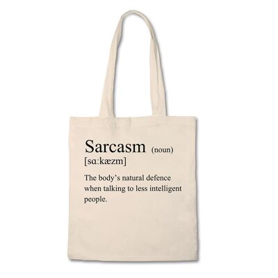 Borsa tote divertente - Definizione di sarcasmo - Borsa in tela di cotone 100%.