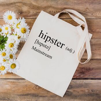 Sac fourre-tout drôle - Définition de Hipster - Sac en toile 100% coton 3