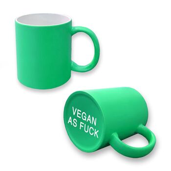 Secret 'Vegan As Fuck' Message Neon Mug - Hilarious Vegan Gift, Tea or Coffee Cup, Vegan gifts uk, funny vegan mug, coffee mug vegan 1