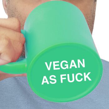 Secret 'Vegan As Fuck' Message Neon Mug - Hilarious Vegan Gift, Tea or Coffee Cup, Vegan gifts uk, funny vegan mug, coffee mug vegan 2