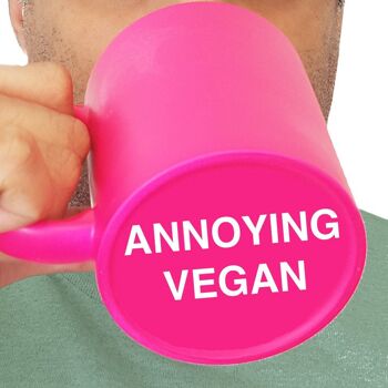 Secret 'Annoying Vegan' Message Neon Mug - Hilarious Vegan Gift, Tea or Coffee Cup, Vegan gifts uk, funny vegan mug, coffee mug vegan 2