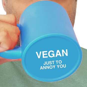 Secret 'Vegan Just To Annoy You' Message Neon Mug - Hilarious Vegan Gift, Tea or Coffee Cup, Vegan gifts uk, funny vegan mug, coffee mug 2
