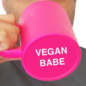 Secret 'Vegan Babe' Message Neon Mug - Hilarious Vegan Gift, Tea or Coffee Cup, Vegan gifts uk, funny vegan mug, coffee mug vegan 2
