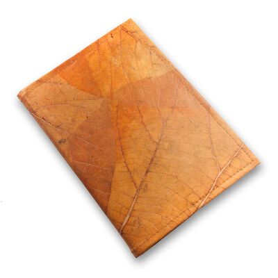 Diario A5 in pelle con foglie ricaricabili - Arancio cannella