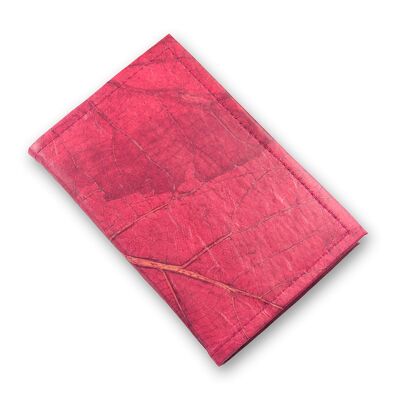 Carnet Feuille A6 Rechargeable en Cuir - Corail Rose