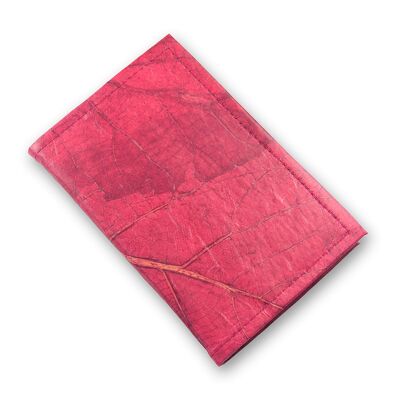 Diario A6 in pelle con foglie ricaricabili - corallo rosa