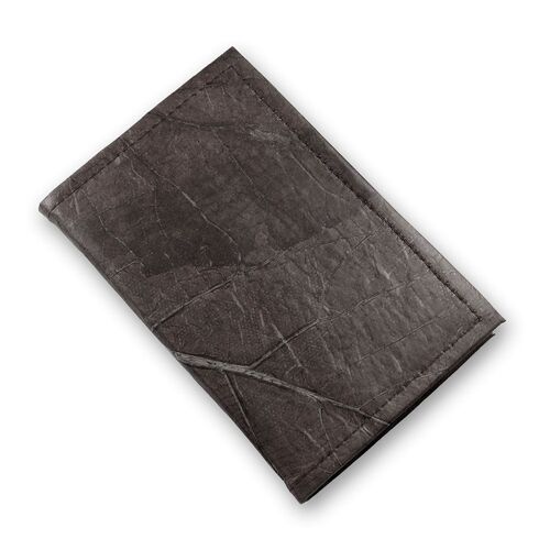 A6 Refillable Leaf Leather Journal - Pebble Black