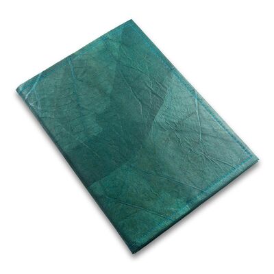 A5 nachfüllbares Tagebuch aus Blattleder – Blaugrün