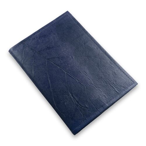 A5 Refillable Leaf Leather Journal - Midnight Blue