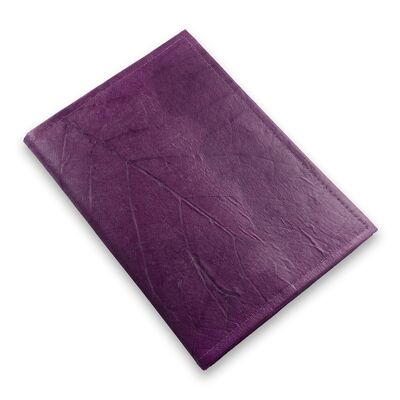 Nachfüllbares Blattleder-Tagebuch A5 - Dunkles Lavendel