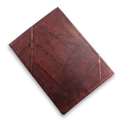 A5 Refillable Leaf Leather Journal - Chestnut Brown