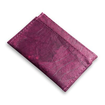 Cardholder in Leaf Leather - Dark Lavender