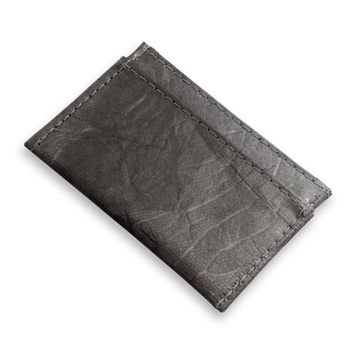 Cardholder in Leaf Leather - Pebble Black