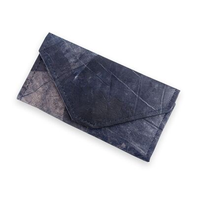 Portefeuille Continental pour Femme en Cuir Feuille - Bleu Nuit