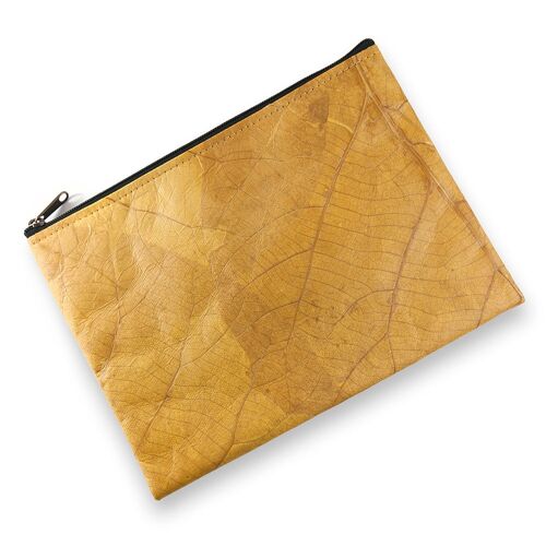 Clutch Bag in Leaf Leather - Tuscan Yellow