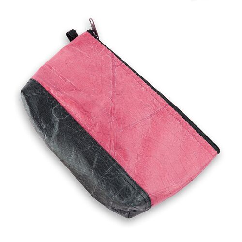 Riverside Wash Bag in Leaf Leather - Pink Coral