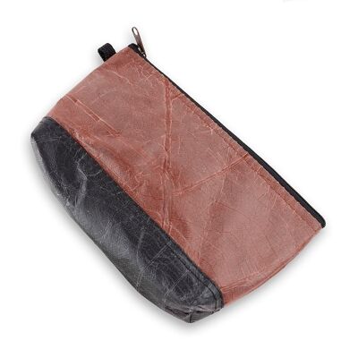 Riverside Wash Bag in Leaf Leather - Chestnut Brown