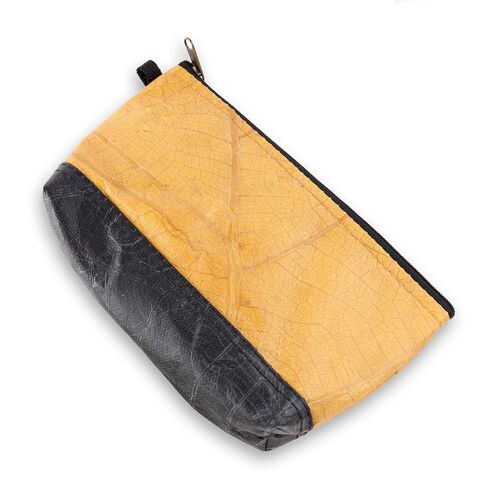 Riverside Wash Bag in Leaf Leather - Tuscan Yellow