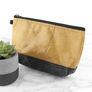 Trousse de Toilette Riverside en Cuir Feuille - Jaune Toscan 4