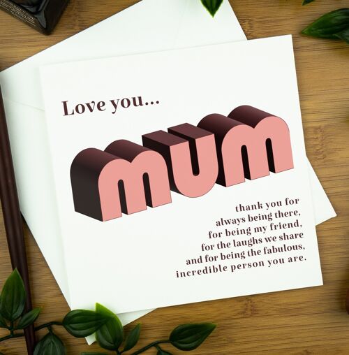Retro Greeting Card: Love you Mum.