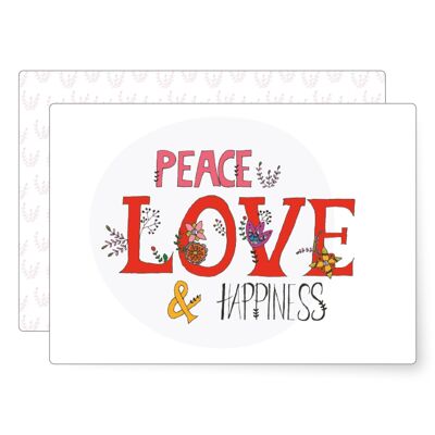 Paz, amor y… | tarjeta postal