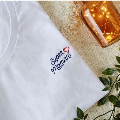 Super Mom Embroidered T-Shirt