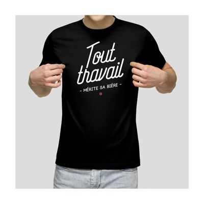 Camiseta estampada Todo trabajo merece su cerveza