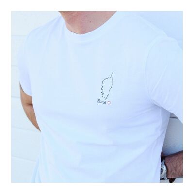 camiseta con bordado de Córcega
