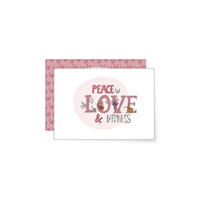 Paix. L'amour. Bonheur | Mini carte