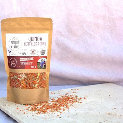Mélange quinoa/ lentilles corail origine France  - 350g