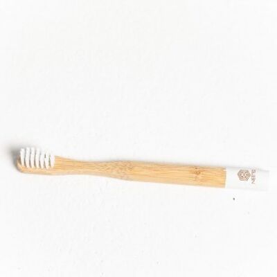 Spazzolino da denti in bambù bianco bambino
