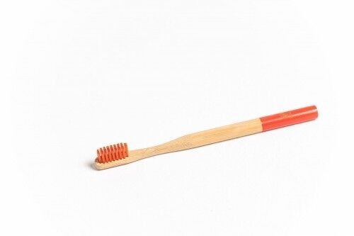 Bamboo toothbrush red